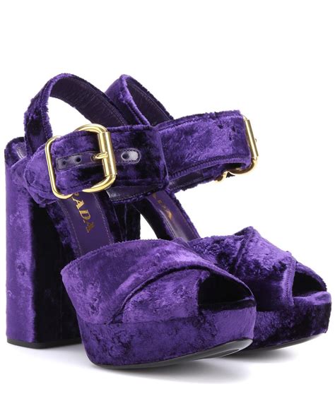 prada purple velvet shoes